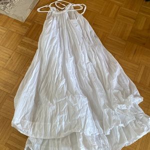 The Summer House white cotton poplin sustainable maxi dress